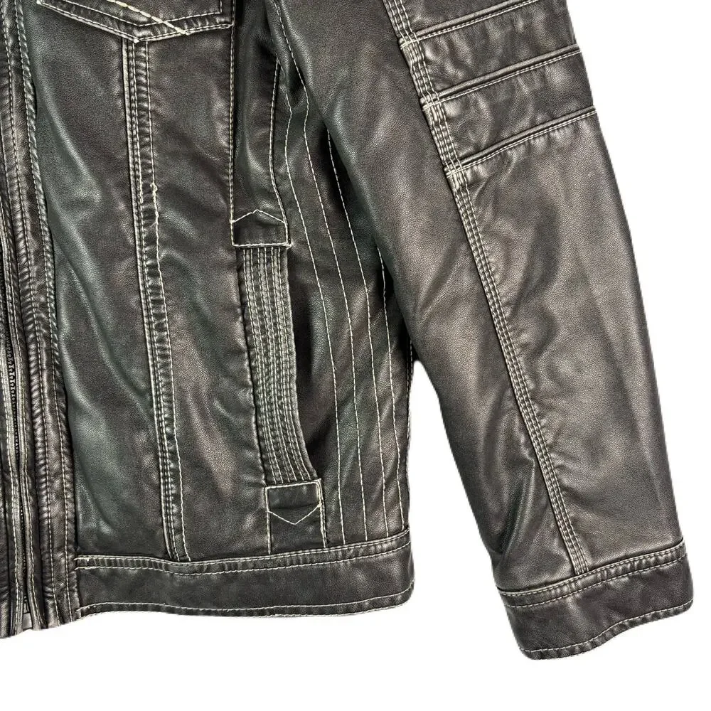 BKE "Garrison"  Faux Leather Jacket w/ Fleece Liner Size Youth Boys XL 18-20 - Picture 3 of 13